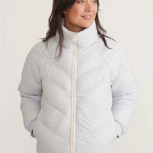 New Marine Layer Archive Reversible Puffer Jacket Arctic Ice Blue Check Sz XL